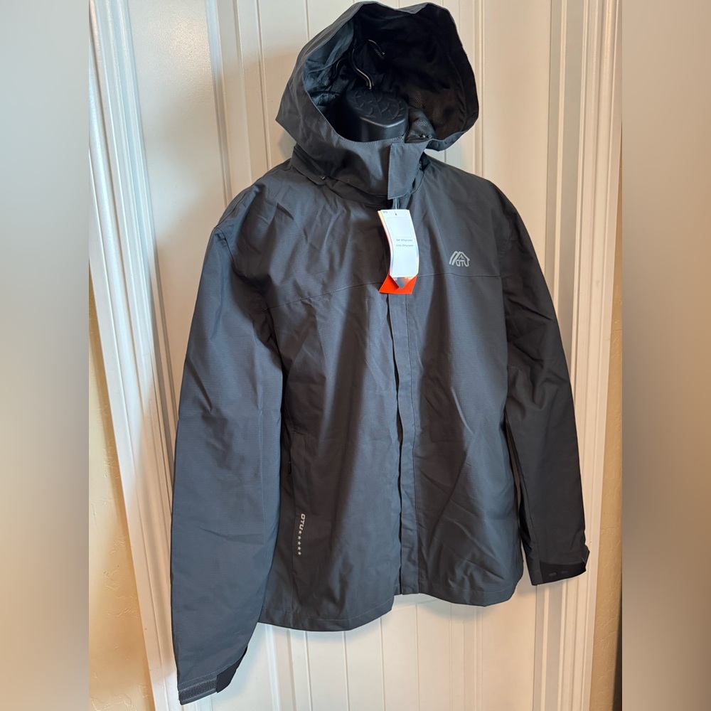 NWT OTU Gray Detachable Hooded Jacket Weather Resistent Lightweight Size XL
